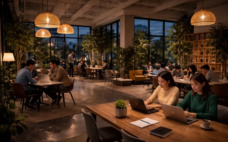 Cozy evening at the coworking space (1)